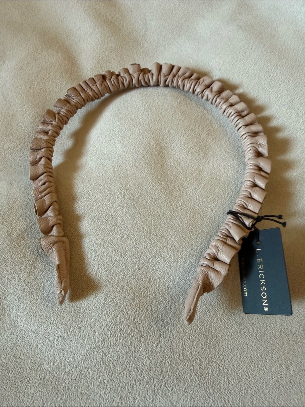 L. Erickson Ruched Leather Headband